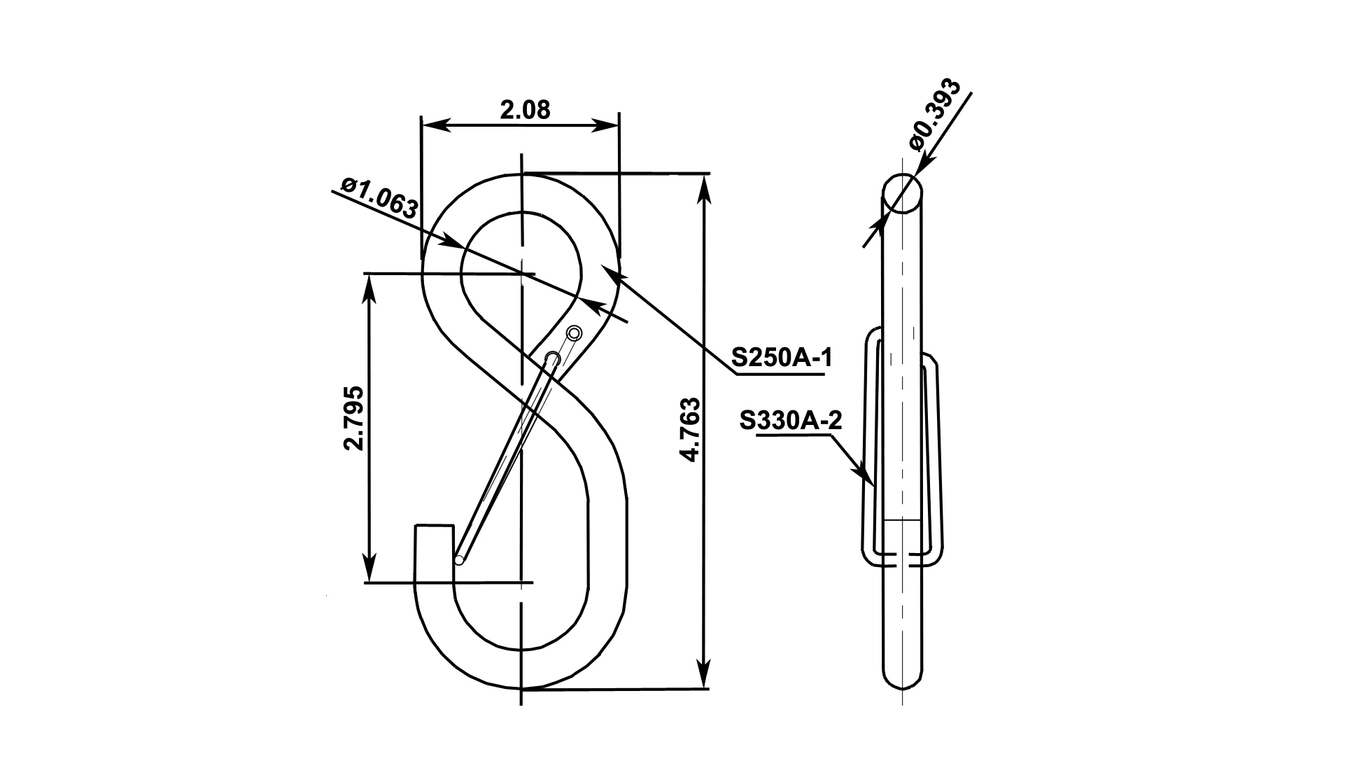 1″ VINYL COATED SHOOK WITH KEEPER CTS Cargo TieDown Specialty