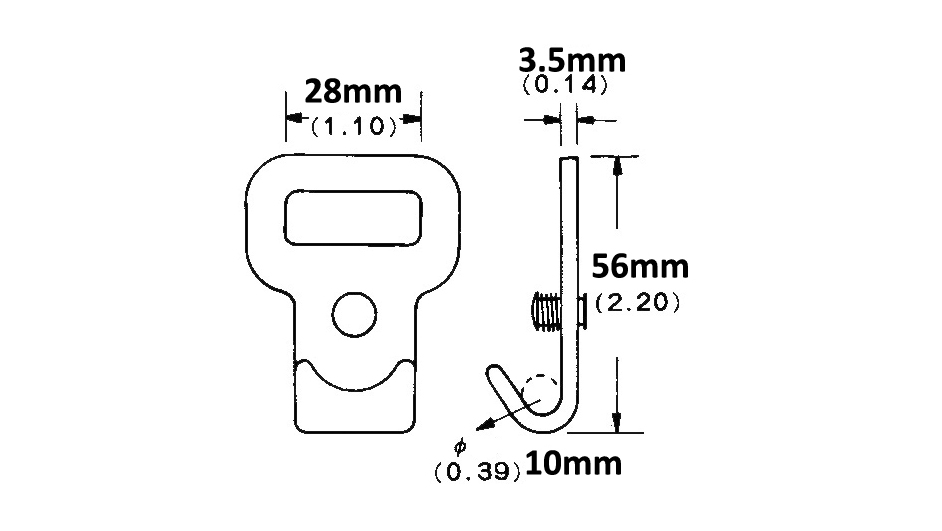 1″ Flat Hook with Keeper CTS Cargo TieDown Specialty