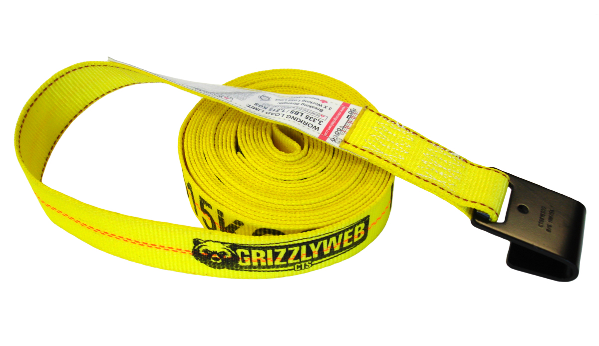 2″ x 12 FT “GRIZZYWEB” Winch Strap with Flat Hook - CTS Cargo Tie-Down ...